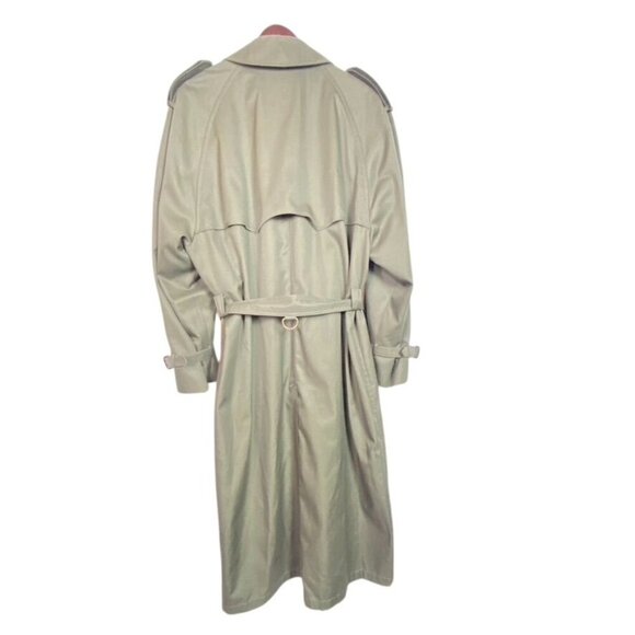 Vintage Full-Length Olive Green Austin Reed Trench Coat With Belt Sz 44R - Picture 4 of 16